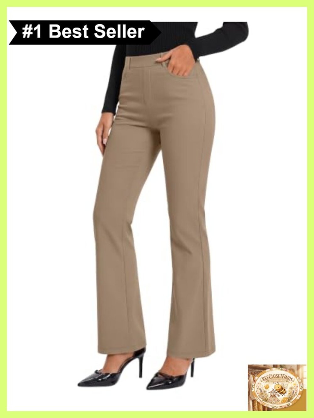 Women's Bootcut Flare Dress Pants Work Stretch Rayon Nylon Spandex